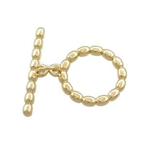 Copper Toggle Clasp Gold Plated, approx 14.5mm, 22mm [FD13023]