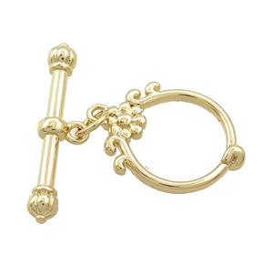 Copper Toggle Clasp Gold Plated, approx 15mm, 21mm [FD13028]