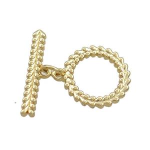 Copper Toggle Clasp Gold Plated, approx 15mm, 20mm [FD13030]