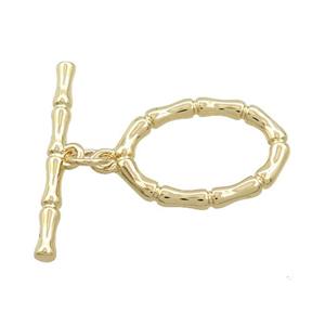 Copper Toggle Clasp Oval Gold Plated, approx 14-20mm, 25mm [FD13036]