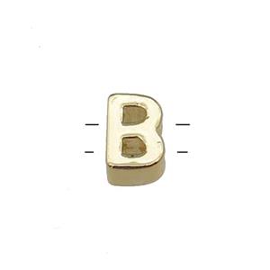 Copper Letter B Beads 2holes Gold Plated, approx 5-8mm [FD13038]