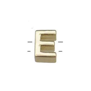 Copper Letter E Beads 2holes Gold Plated, approx 5-8mm [FD13041]