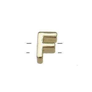 Copper Letter F Beads 2holes Gold Plated, approx 5-8mm [FD13042]