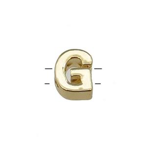 Copper Letter G Beads 2holes Gold Plated, approx 5-8mm [FD13043]