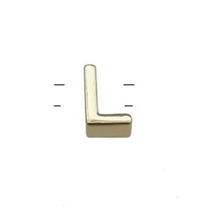 Copper Letter L Beads 2holes Gold Plated, approx 5-8mm [FD13048]