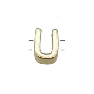 Copper Letter U Beads 2holes Gold Plated, approx 5-8mm [FD13057]