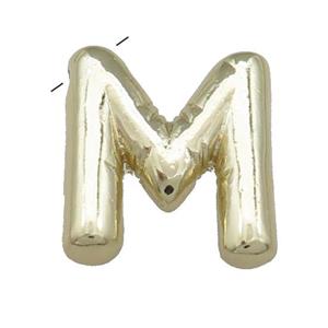 Copper Letter M Pendant Gold Plated, approx 15-21mm [FD13076]