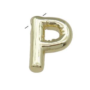 Copper Letter P Pendant Gold Plated, approx 15-21mm [FD13079]