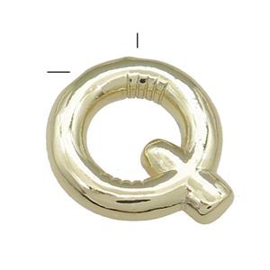 Copper Letter Q Pendant Gold Plated, approx 15-21mm [FD13080]