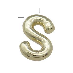 Copper Letter S Pendant Gold Plated, approx 15-21mm [FD13082]