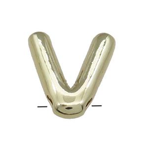 Copper Letter V Pendant Gold Plated, approx 15-21mm [FD13085]