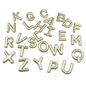 Copper Letter Pendant Mix Alphabet Gold Plated, approx 15-21mm [FD13090]