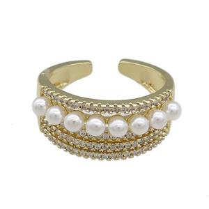 Copper Rings Pave Pearlized Plastic Gold Plated, approx 10mm, 20mm dia [FD13096]