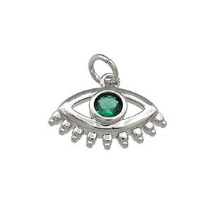 Copper Eye Pendant Pave Zircon Platinum Plated, approx 8-17mm [FD13106]
