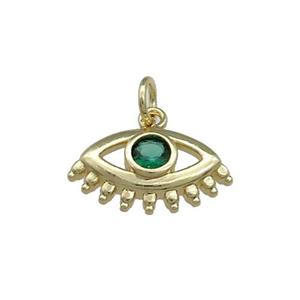 Copper Eye Pendant Pave Zircon Gold Plated, approx 8-17mm [FD13107]
