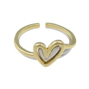 Copper Heart Rings Gold Plated, approx 10mm, 18mm dia [FD13140]
