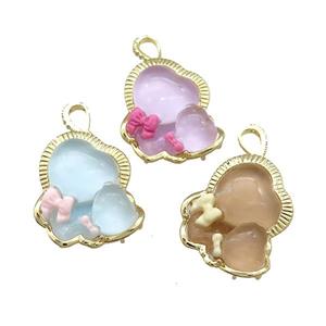 Acrylic Baby Pendant Gold Plated Mixed, approx 27-30mm [FD13149]