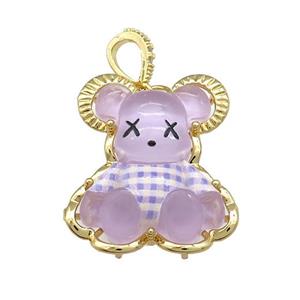 Puprle Acrylic Rabbit Pendant Gold Plated, approx 25-30mm [FD13159]