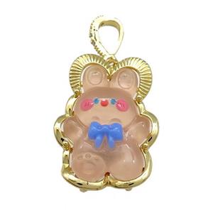 Acrylic Rabbit Pendant Gold Plated, approx 20-30mm [FD13167]