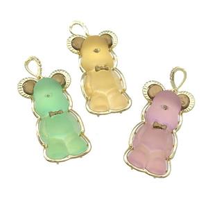 Resin Acrylic Pendant Gold Plated Mixed Color, approx 24-42mm [FD13212]