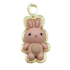Coffee Resin Rabbit Pendant Gold Plated, approx 18-35mm [FD13218]