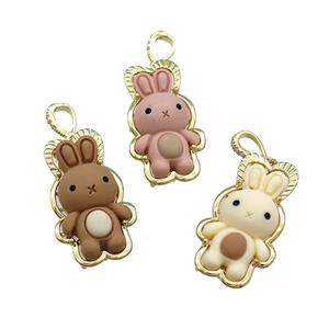 Resin Rabbit Pendant Gold Plated Mixed, approx 18-35mm [FD13219]