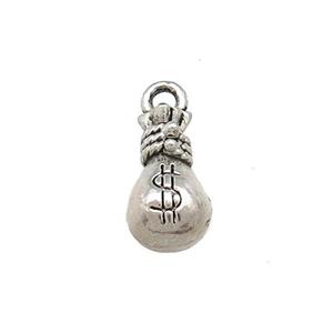 Tibetan Style Zinc Moneybags Pendant Antique Silver, approx 7-12mm [FD13266]