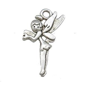 Tibetan Style Zinc Fairy Charms Pendant Antique Silver, approx 14-24mm [FD13267]