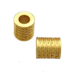 Copper Tube Beads Unfade Large Hole 18K Gold Plated, approx 8-9mm, 4mm hole [FD13316]