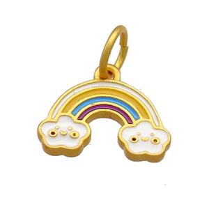 Copper Rainbow Pendant Multicolor Cloisonne 18K Gold Plated, approx 10-16mm [FD13435]
