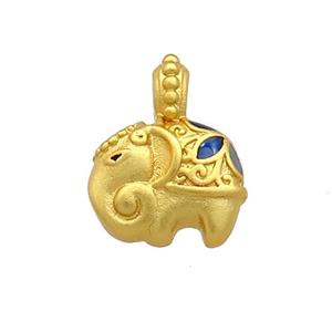 Copper Elephant Pendant Cloisonne 18K Gold Plated, approx 12mm [FD13437]