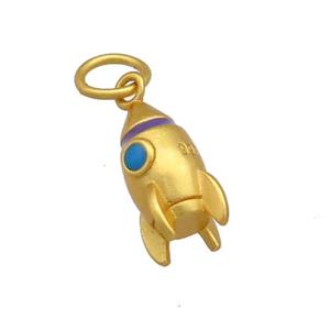 Copper Rocket Pendant 18K Gold Plated, approx 9-14mm [FD13458]