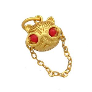 Copper Fox Charms Pendant Unfade 18K Gold Plated, approx 11mm [FD13463]