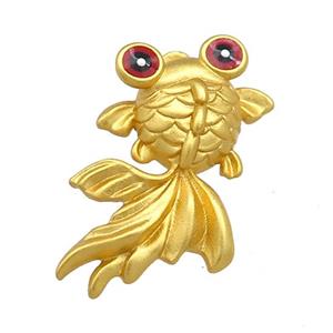 Copper Fish Charms Pendant Unfade 18K Gold Plated, approx 16-22mm [FD13468]