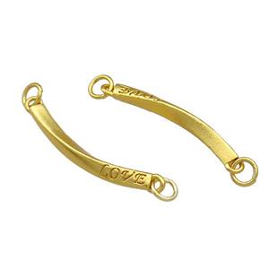 Copper Stick Connector LOVE Unfade 18K Gold Plated, approx 25mm [FD13473]