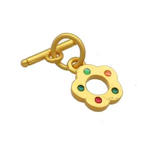 Copper Toggle Clasp Unfade 18K Gold Plated, approx 9mm [FD13476]