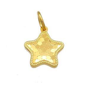 Copper Star Pendant Unfade 18K Gold Plated, approx 13mm [FD13527]