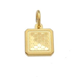 Copper Square Pendant Unfade 18K Gold Plated, approx 10mm [FD13528]