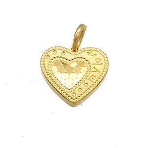 Copper Heart Pendant Mylove Unfade 18K Gold Plated, approx 12mm [FD13529]