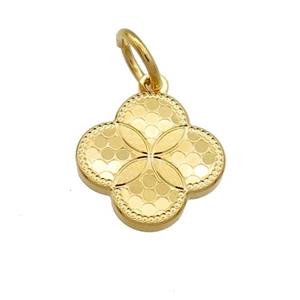 Copper Flower Pendant Unfade 18K Gold Plated, approx 14mm [FD13530]