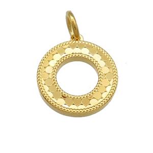 Copper Donut Pendant Unfade 18K Gold Plated, approx 14mm [FD13534]