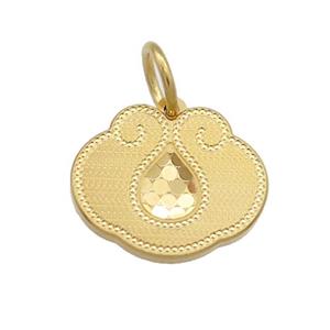 Copper Talisman Pendant Unfade 18K Gold Plated, approx 14-16.5mm [FD13536]