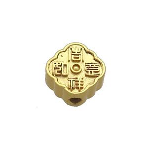 Copper Talisman Beads Gold Plated, approx 10mm [FD13624]