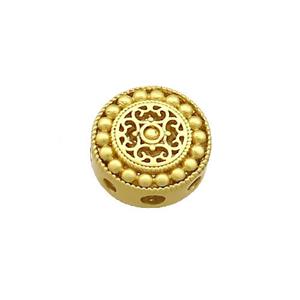 Copper Coin Beads Gold Plated, approx 10mm [FD13625]