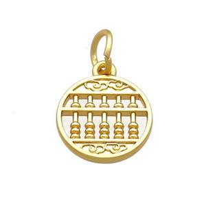 Copper Abacus Pendant Gold Plated, approx 12.5mm [FD13635]