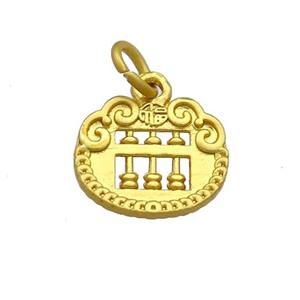 Copper Abacus Pendant Gold Plated, approx 12-14mm [FD13636]