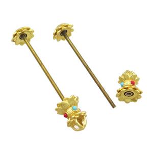 Copper Pendant BeadsHolder Gold Plated, approx 13-15mm, 13-70mm [FD13667]