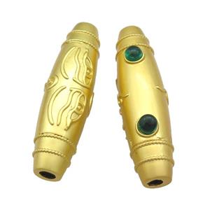 Copper Rice Beads Large Hole Unfade Gold Plated, approx 17-60mm, 5mm hole [FD13705]