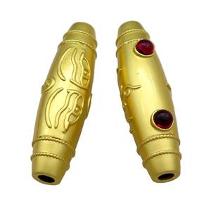 Copper Rice Beads Large Hole Unfade Gold Plated, approx 17-60mm, 5mm hole [FD13706]
