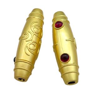 Copper Rice Beads Large Hole Unfade Gold Plated, approx 17-60mm, 5mm hole [FD13707]